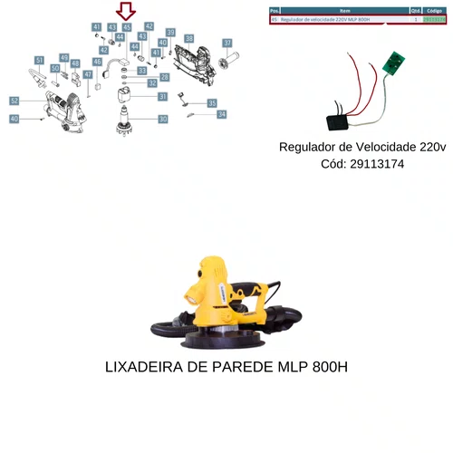 Regulador de Velocidade 220v Lixadeira MLP800H Menegotti