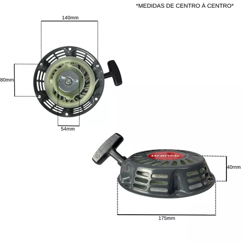 Partida Manual Retratil Completo Motor 5.5/6.5/7.0hp- Branco