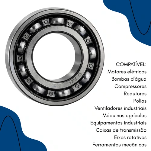 Rolamento Esfera Radial 6205 Z para Betoneira 400 L 25x52x15