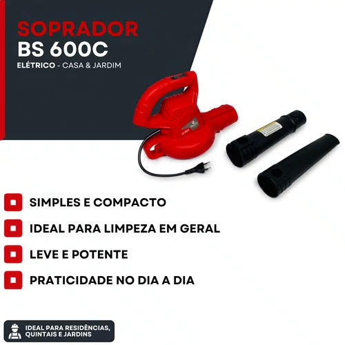 Soprador De Folhas Elétrico 2000w Bs600c 127v Branco - 90326010