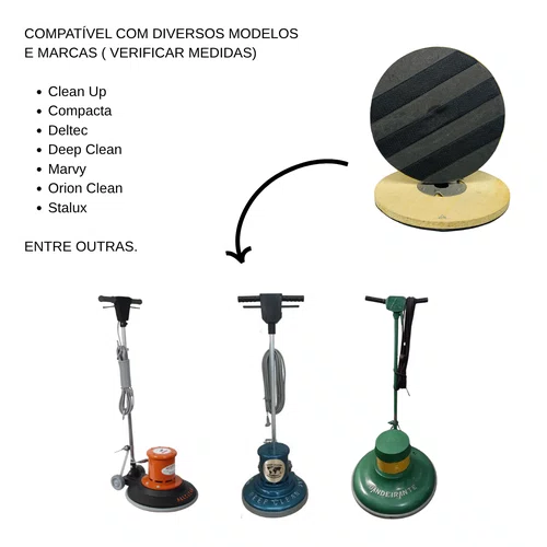 Suporte C/ Velcro e Flange 300mm Para Enceradeira Industrial