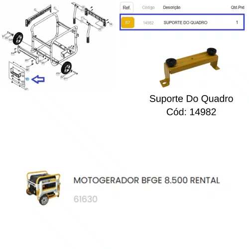 Suporte do Quadro para Gerador BFGE8.500 Rental Buffalo Cor:Única;Tamanho:Único