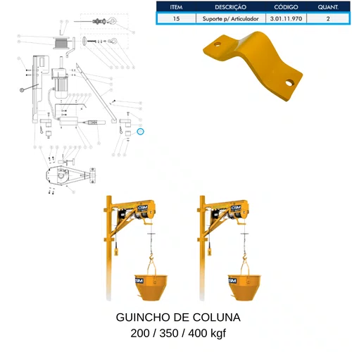 Suporte para Articulador de Guincho de Coluna CSM  30111970