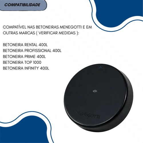 Tampa Plastica Fechada para Betoneira 400 L Menegotti