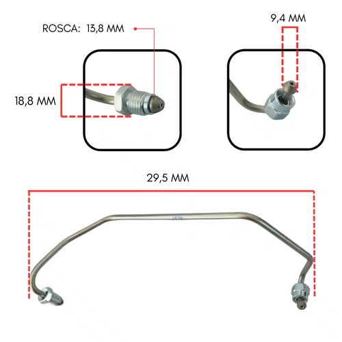 Tubo Combustível de Alta Pressão Motor BD 10.0 XS Branco