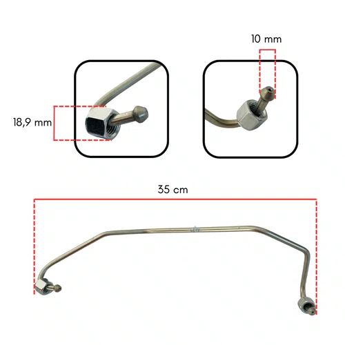 Tubo Combustível Alta Pressão para Motor BD 10.0hp Branco