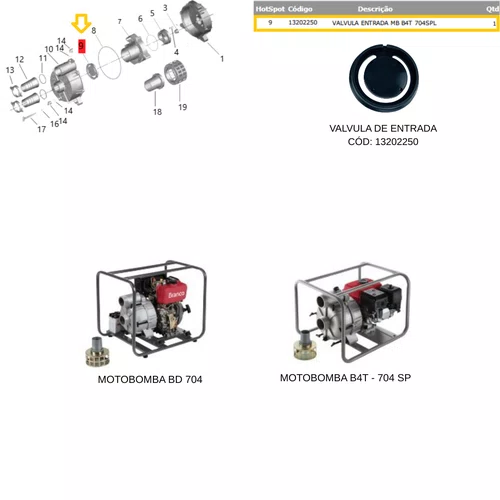 Válvula de Entrada para Motobomba BD704/B4T-704 Branco