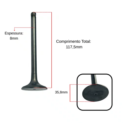 Válvula de Escape para Motor BD/Gerador BIG/BD - Branco