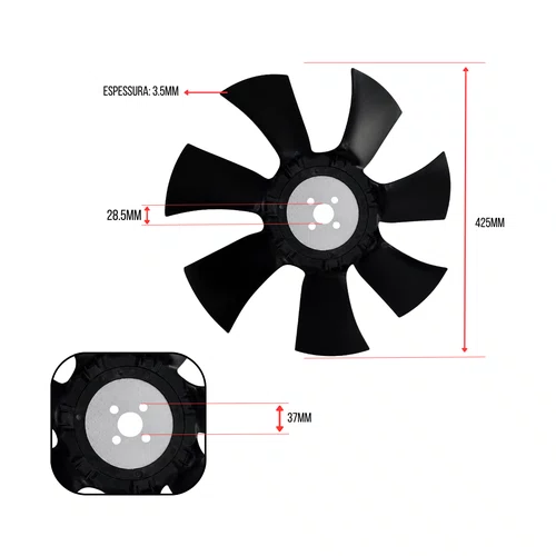 Ventoinha para Motor BD 39.0/52.0CV-Gerador BIG/BD Branco