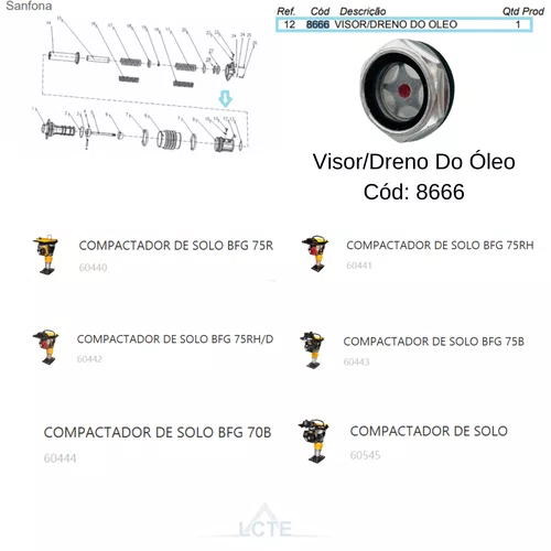 Visor do Óleo para Compactador de Solo BFG75R  Buffalo
