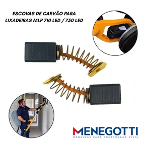 Escova de Carvão Para Lixadeiras de Parede Menegotti MLP 710 LED / 750 LED - CÓD: 26114265