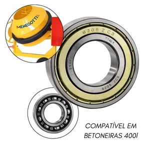 Rolamento Esfera Radial 6205 Z para Betoneira 400 L 25x52x15
